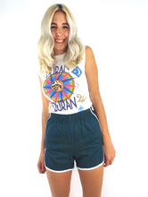 Load image into Gallery viewer, Copy of Vintage 70s High-Waisted Dark Green and White Gym Shorts -- Size Extra Small/Small