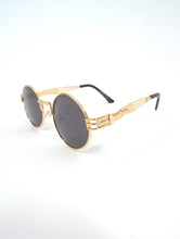 Load image into Gallery viewer, Nomi 90s Faux Gold Round Sunglasses