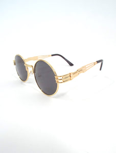 Nomi 90s Faux Gold Round Sunglasses