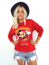 Load image into Gallery viewer, Vintage 80s Mickey Mouse Red Kansas City Tourist Sweatshirt