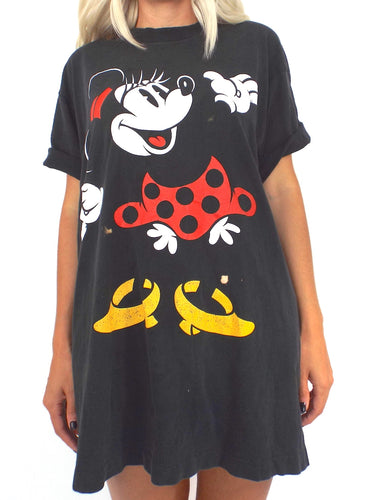 Vintage 90s Oversized Distressed Minnie Mouse Tee