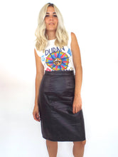 Load image into Gallery viewer, Vintage High Waisted Black Leather Pencil Skirt -- Size 26