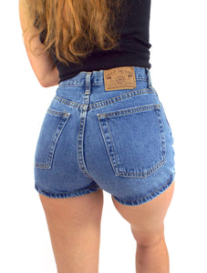 Vintage 90s High-Waist Medium Wash Gap Denim Shorts -- Size 27