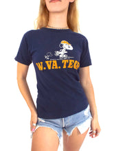 Load image into Gallery viewer, Vintage 70s Destroyed Snoopy West Virginia Tech Tee - Size Small