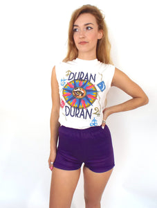 Vintage 70s High-Waisted Purple Gym Shorts -- Size Extra Small/Small