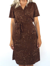 Load image into Gallery viewer, Vintage 90s Brown Snake Print Wrap Dress