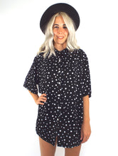 Load image into Gallery viewer, Vintage 80s Oversized Polka Dot Button Down Blouse