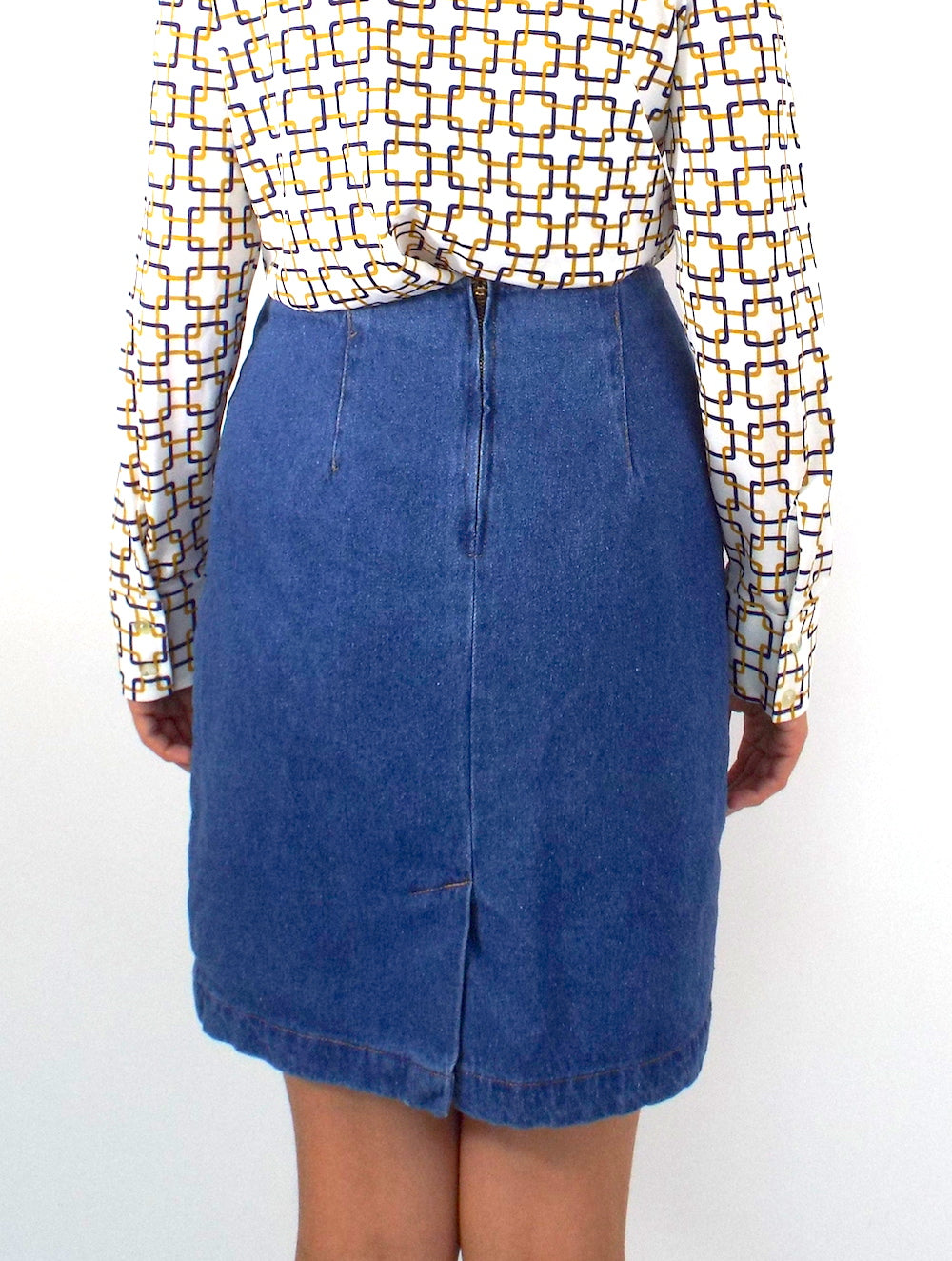 Vintage 90s High-Waist Denim Pencil Skirt-- Size 28 – Total Recall Vintage