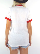 Load image into Gallery viewer, Vintage Queen Red and White Ringer Tee - Size Small