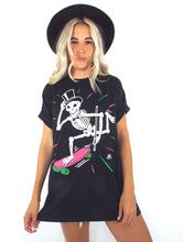 Load image into Gallery viewer, Vintage Oversized Paper Thin Skateboarding Skeleton Tee