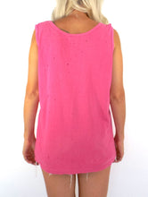 Load image into Gallery viewer, Vintage 80s Pink Distressed Vieques, Puerto Rico Tank