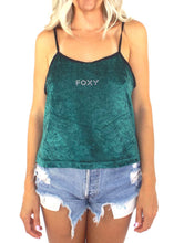 Load image into Gallery viewer, Vintage 90s FOXY Green Velvet Spaghetti Strap Tank Size Medium/Large