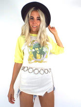 Load image into Gallery viewer, Vintage 1976 Bruce Springsteen Yellow and White Baseball Tee