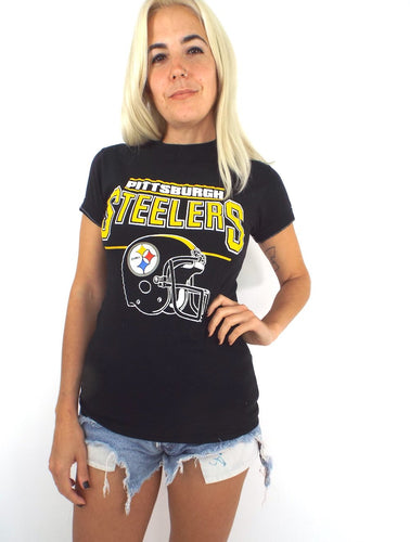Vintage 80s Pittsburgh Steelers Helmet Tee Size Small