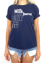 Load image into Gallery viewer, Vintage 70s Distressed Navy Blue Lock Stock &amp; Barrel Tee