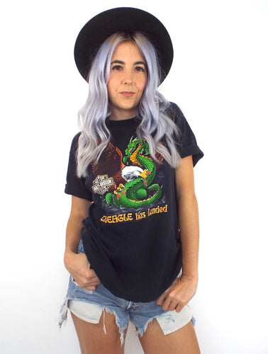 Vintage 80s Eagle Has Landed Harley-Davidson Dragon Tee