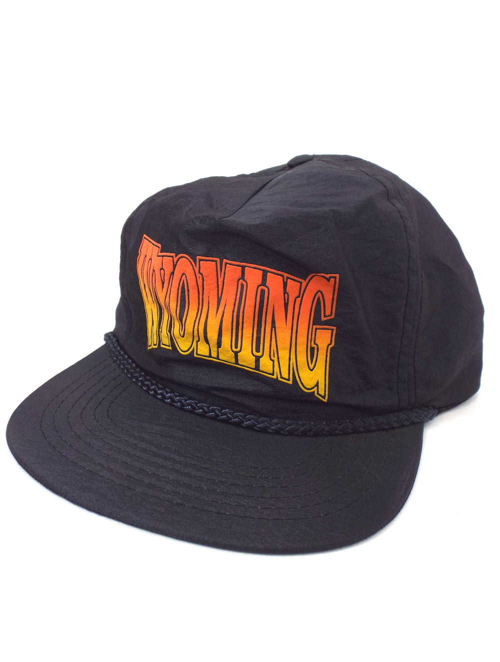 Vintage 80s 90s Neon Orange and Yellow Wyoming Nylon Hat