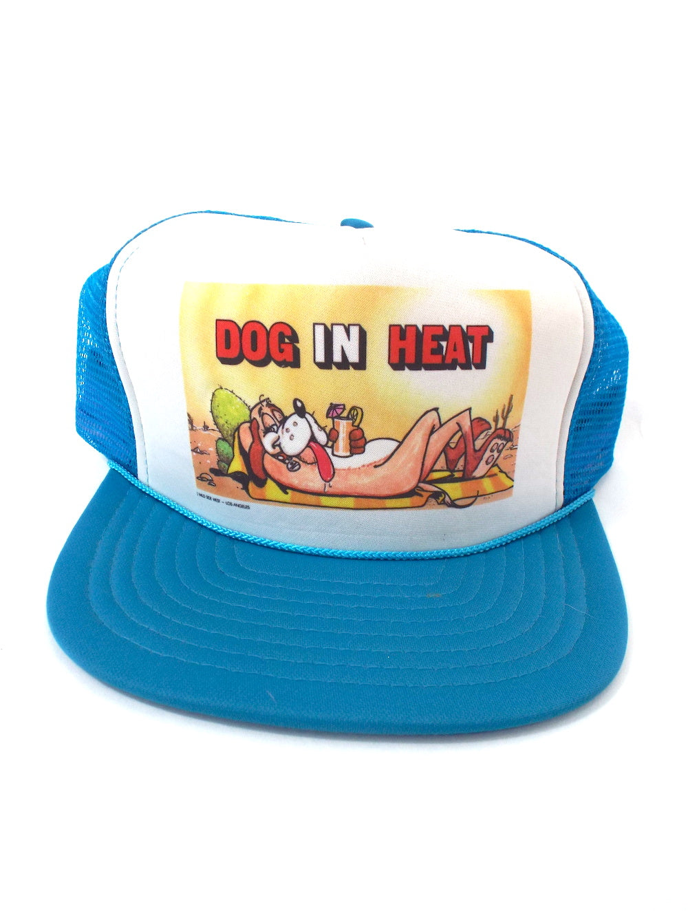 Vintage 80s Dog in Heat Funny Snapback Trucker Hat
