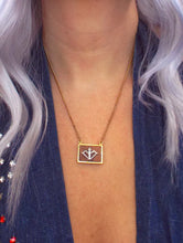 Load image into Gallery viewer, Vintage 70s Faux Gold and Wood Zodiac Charm Necklace - Sagittarius
