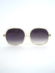 Vintage 80s Large Round Decorative Gold Arm Sunglasses