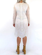 Load image into Gallery viewer, Vintage 80s White Sequined and Beaded Midi Dress