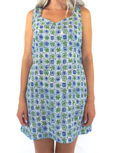 Load image into Gallery viewer, Vintage 90s Blue and Green Floral Print Shift Dress