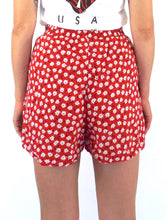 Load image into Gallery viewer, Vintage 90s High-Waisted Red Floral Print Soft Shorts