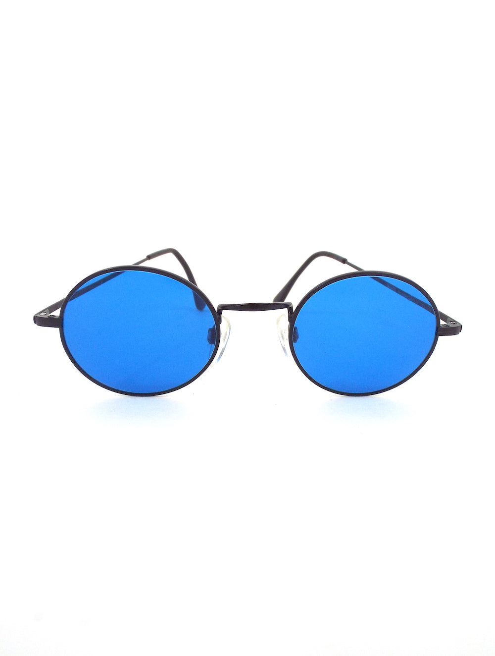  Vintage 90s Round Blue Tinted Sunglasses