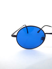 Load image into Gallery viewer,  Vintage 90s Round Blue Tinted Sunglasses