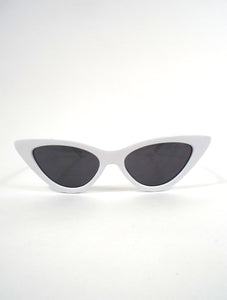 Space Babe White Skinny Cat Eye Sunglasses