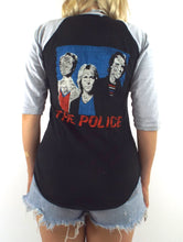 Load image into Gallery viewer, Vintage 80s Distressed Black and Grey The Police Baseball Tee