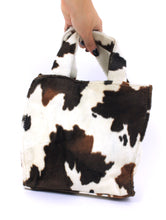 Load image into Gallery viewer, Vintage Faux Fur Cow Print Purse