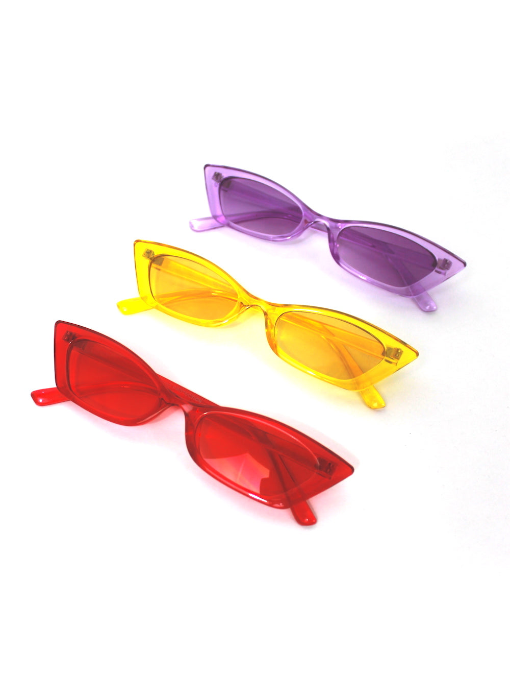 Colorful Square Skinny Cat Eye Sunglasses