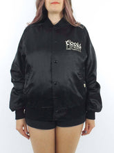 Load image into Gallery viewer, Vintage 80s Black Coors Light Silver Bullet Satin Varsity-Style Jacket