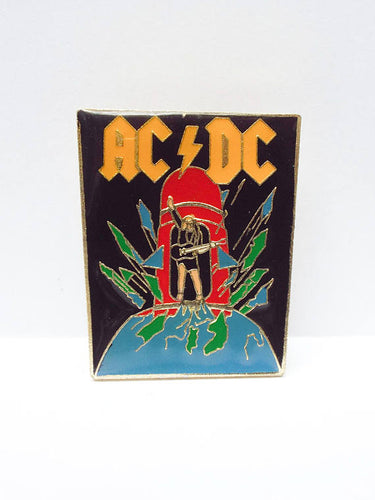 Vintage 80s Deadstock AC/DC Blow Up Your Video Enamel Pin