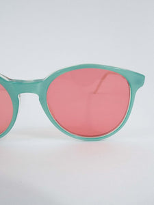 Vintage Baby Blue and Pink Round Sunglasses