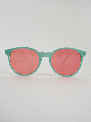 Vintage Baby Blue and Pink Round Sunglasses