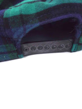 Load image into Gallery viewer, Vintage 90s Blue and Green Plaid Print Snapback