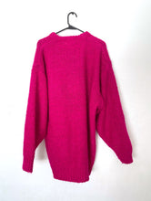 Load image into Gallery viewer, Vintage 80s Hot Pink Chunky Knit Oversized Sweater