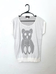 Vintage 80s Short Sleeve Teddy Bear Graphic Sweater