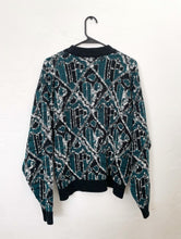 Load image into Gallery viewer, Vintage Blue and White Printed Cozy Knit Cardigan