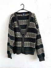 Load image into Gallery viewer, Vintage 90s Textured Plaid Print Cozy Knit Cardigan