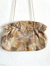 Load image into Gallery viewer, Vintage 80s Patchwork Python Print Faux Snakeskin Crossbody Purse