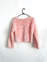 Load image into Gallery viewer, Vintage Y2K Baby Pink Fuzzy Cropped Sweater