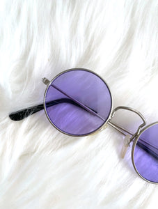 Vintage Y2K Round Purple Tinted Sunglasses