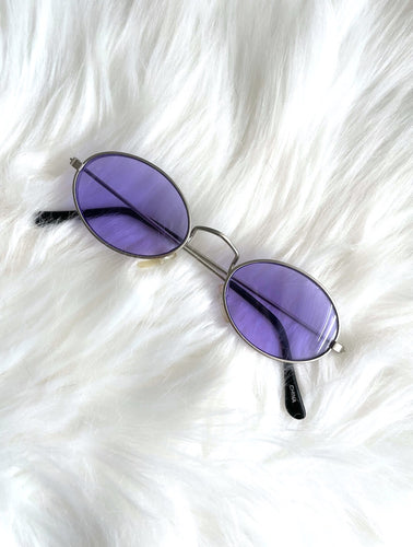Vintage Y2K Oval Purple Tinted Sunglasses