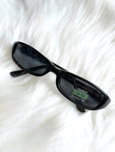 Vintage Y2K Skinny Square Black Sunglasses