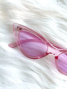Pink Lady Translucent Baby Pink Cat Eye Sunglasses