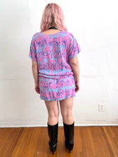 Load image into Gallery viewer, Vintage 90s Purple Tie Dye Palm Tree Print Mini Dress