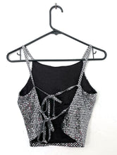 Load image into Gallery viewer, Vintage 90s Tie Back Sequined Cropped Tank